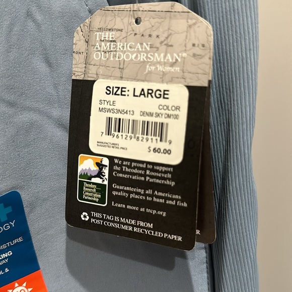 NWT The American Outdoorsman Large Blue Shorts run small - Picture 2 of 6